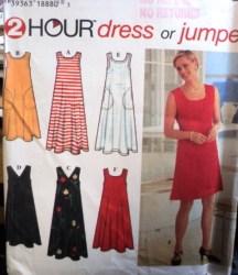 7116 2 HR PULLOVER  BK TIE DRESS,JUMPER LENGTHS PATTERN L-XL
